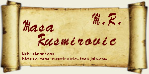 Maša Rusmirović vizit kartica